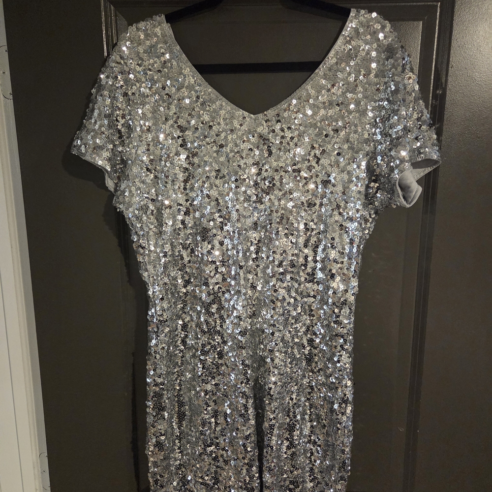 Silver Sequin Women's Dress